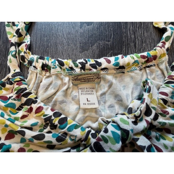 American Rag Multicolor Abstract Petal Print Babydoll Cami Dress Large Summer - Picture 2 of 4